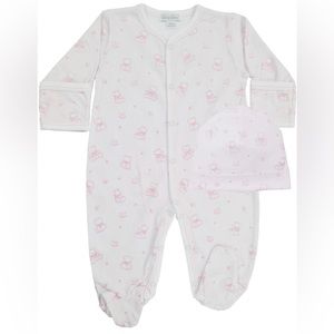 Kissy Kissy • Pink Teddy Bear Footie & Hat Set